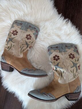 Rare Montana Vintage Bluebird Cowboy Cowgirl Western Boots Old Gringo Size 11